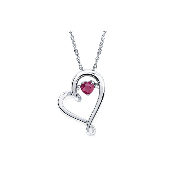 SS .33CTW Shimmering Ruby Heart Pendant Kiefer Jewelers Lutz, FL