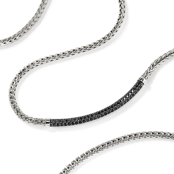 John Hardy Essential Pavé Necklace, Sterling Silver, Gemstones Image 2 Kiefer Jewelers Lutz, FL