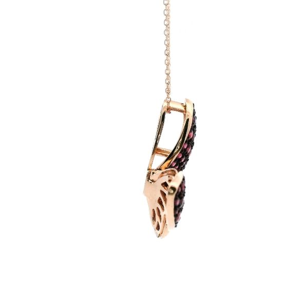 14KR Ruby and Diamond Butterfly Necklace Image 3 Kiefer Jewelers Lutz, FL