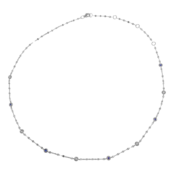 14KW Sapphire and Diamond Diamonds by the Yard Sparkle Necklace by Shy Creation Kiefer Jewelers Lutz, FL