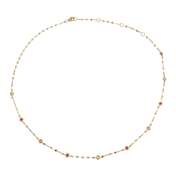 14KY Ruby and Diamond, Diamonds by the Yard Sparkle Necklace by Shy Creation Kiefer Jewelers Lutz, FL