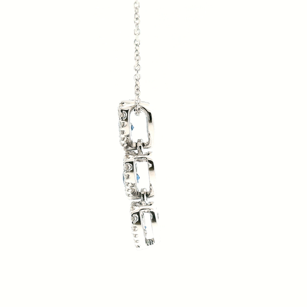 14KW Sapphire and Diamond Three Heart Necklace Image 4 Kiefer Jewelers Lutz, FL