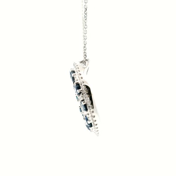 14KW Sapphire and Diamond Circle Necklace Image 4 Kiefer Jewelers Lutz, FL