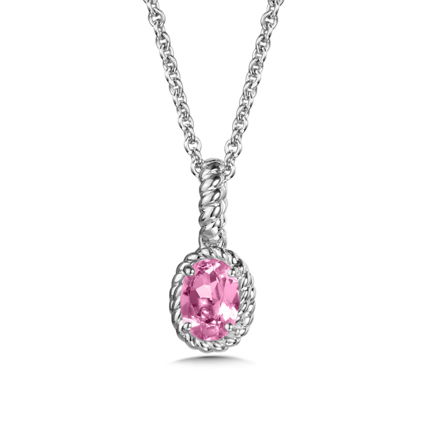 Sterling Silver Created Pink Sapphire Pendant Kiefer Jewelers Lutz, FL