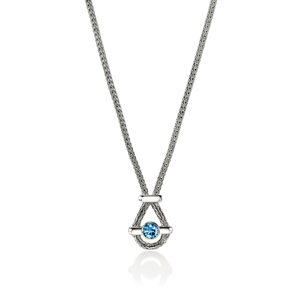 SS Icon Swiss Blue Topaz Necklace by John Hardy Kiefer Jewelers Lutz, FL