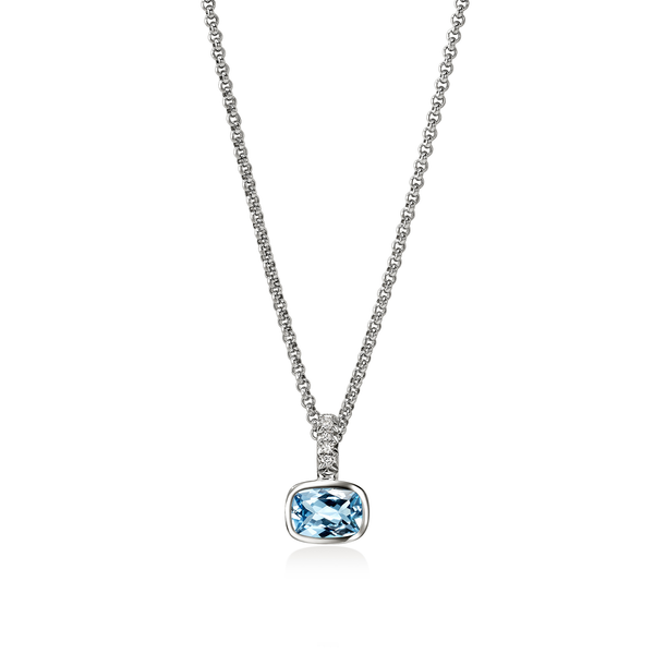 SS Heishi Swiss Blue Topaz and Pave Diamond Necklace by John Hardy Kiefer Jewelers Lutz, FL