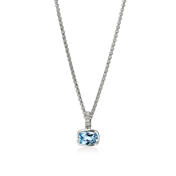 SS Heishi Swiss Blue Topaz and Pave Diamond Necklace by John Hardy Kiefer Jewelers Lutz, FL