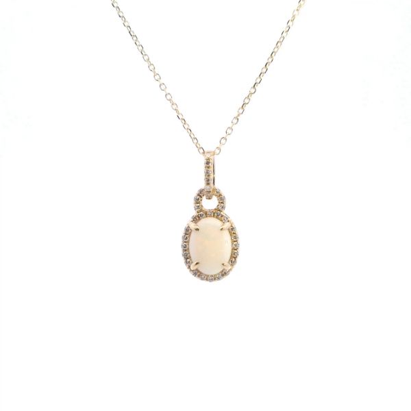 14KY Opal and Diamond Halo Necklace Kiefer Jewelers Lutz, FL