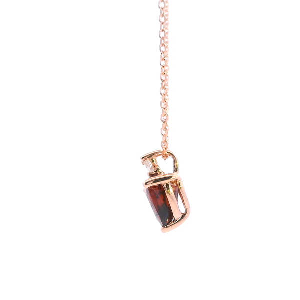 14KR Heart Shape Garnet and Diamond Necklace Image 3 Kiefer Jewelers Lutz, FL