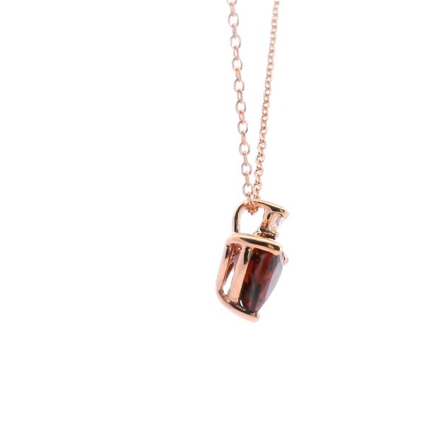 14KR Heart Shape Garnet and Diamond Necklace Image 4 Kiefer Jewelers Lutz, FL