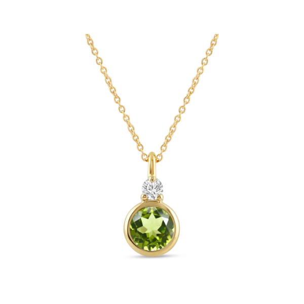 10KY Peridot and Diamond Bezel Set Necklace Kiefer Jewelers Lutz, FL