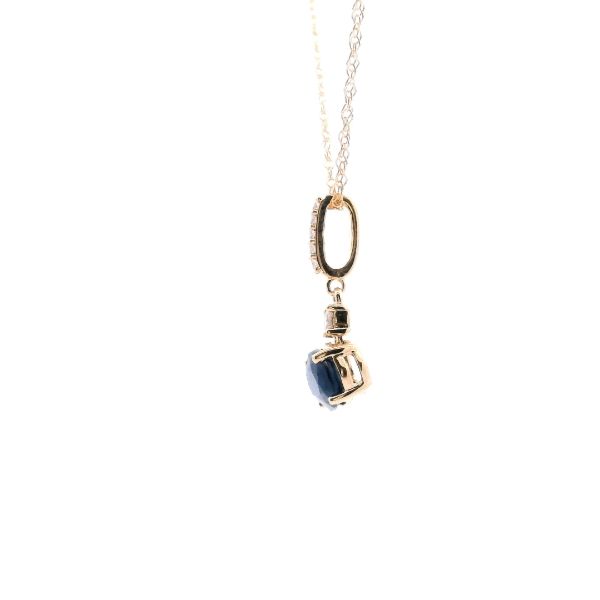 14KY Sapphire and Diamond Drop Pendant Image 3 Kiefer Jewelers Lutz, FL