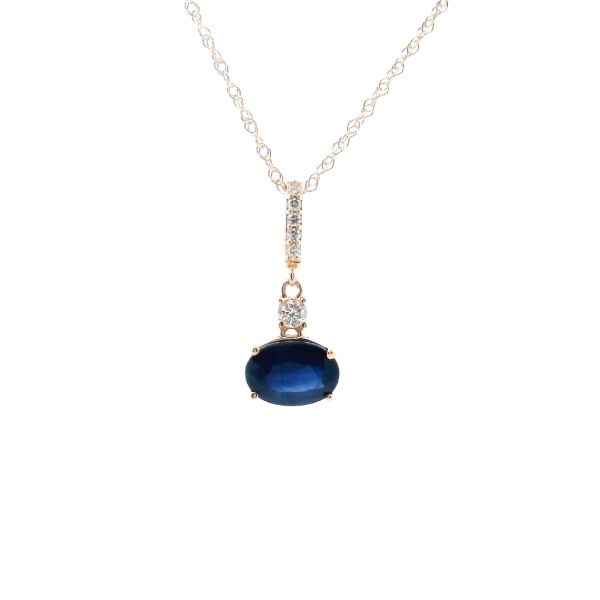 14KY Sapphire and Diamond Drop Pendant Kiefer Jewelers Lutz, FL
