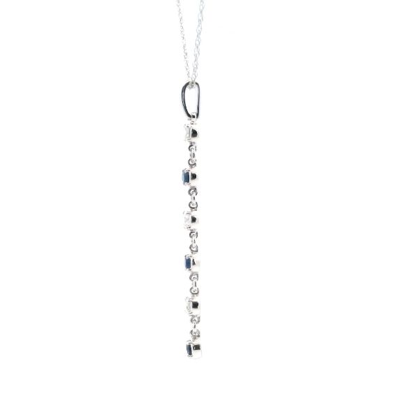 14KW Sapphire and Diamond Drop Pendant Image 3 Kiefer Jewelers Lutz, FL