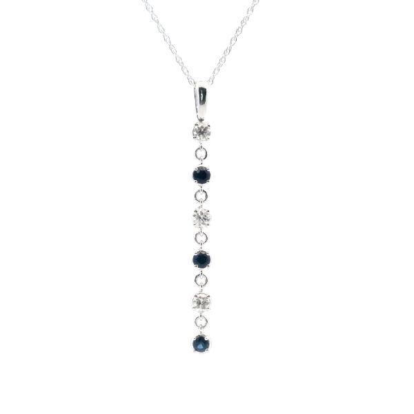 14KW Sapphire and Diamond Drop Pendant Kiefer Jewelers Lutz, FL