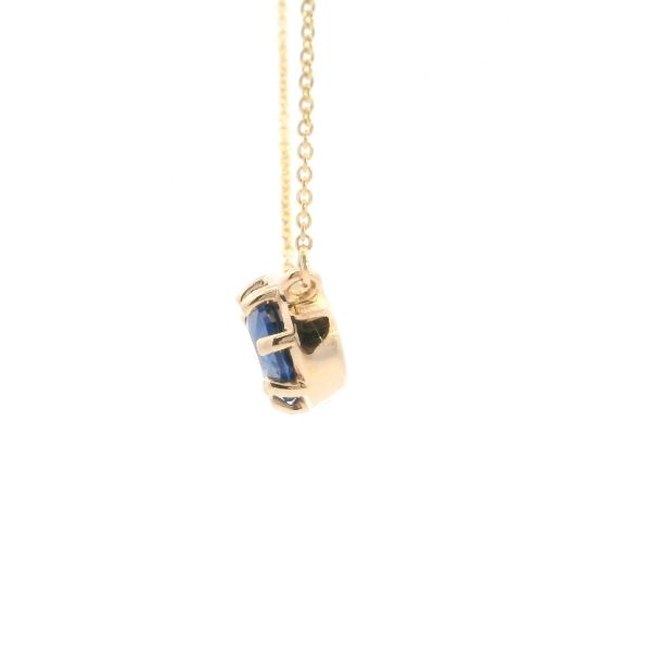 14KY 1.6CT Oval Blue Sapphire Solitaire Necklace Image 3 Kiefer Jewelers Lutz, FL