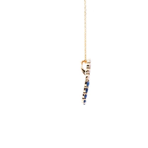 14KY Sapphire and Diamond Oval Necklace Image 4 Kiefer Jewelers Lutz, FL