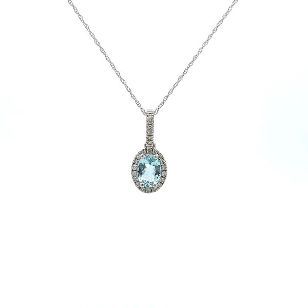 14KW Aqua Halo Necklace Kiefer Jewelers Lutz, FL