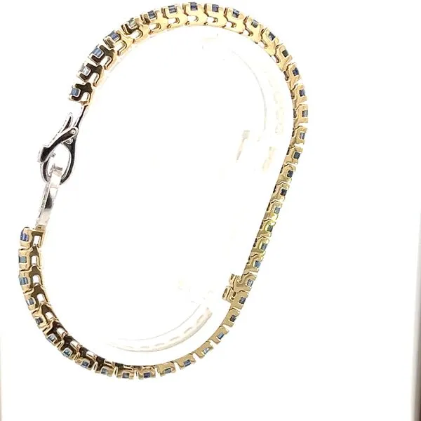 14K Two-Tone 6.45CTW Sapphire & Diamond Toggle Bracelet Image 2 Kiefer Jewelers Lutz, FL