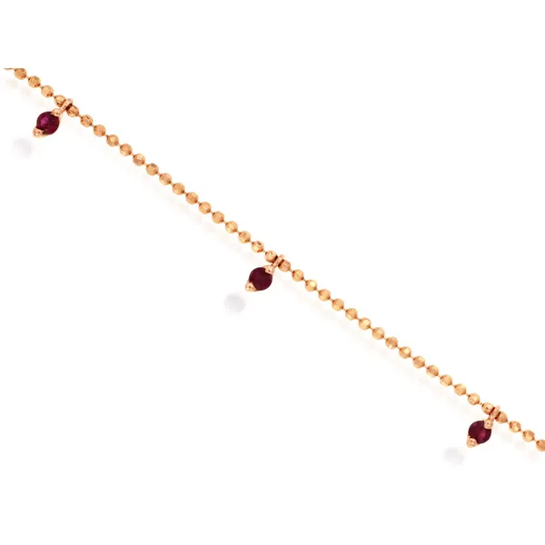 14KR Ruby Station Beaded Bracelet Kiefer Jewelers Lutz, FL