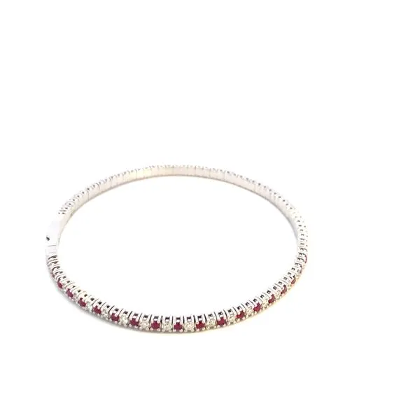 14KW Ruby and Diamond Flexie Bangle Bracelet Image 3 Kiefer Jewelers Lutz, FL
