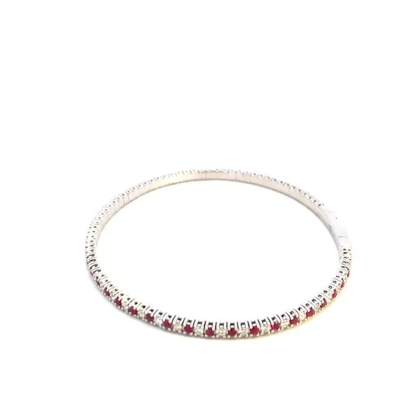 14KW Ruby and Diamond Flexie Bangle Bracelet Image 4 Kiefer Jewelers Lutz, FL