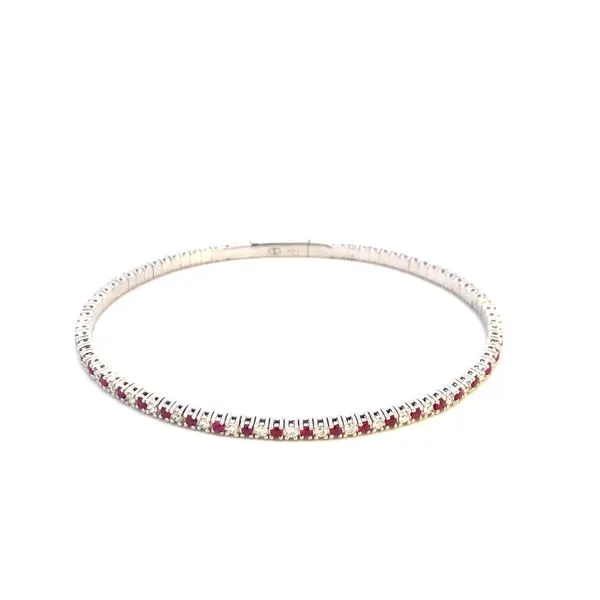 14KW Ruby and Diamond Flexie Bangle Bracelet Kiefer Jewelers Lutz, FL