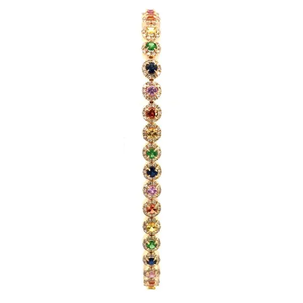 14KY Rainbow Sapphire and Diamond Bracelet Kiefer Jewelers Lutz, FL
