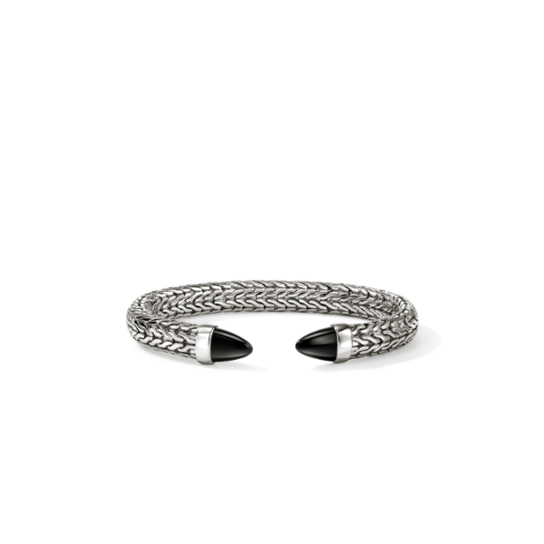 John Hardy SS and Black Onyx Spear 50 Flex Cuff Bracelet Kiefer Jewelers Lutz, FL