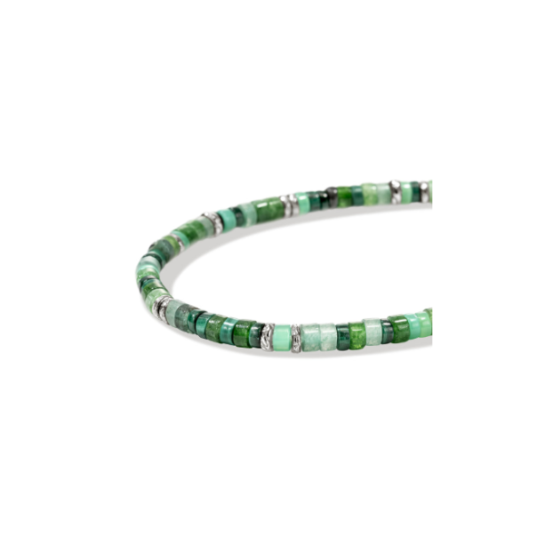 Heishi Sterling Silver Hardstones and Emeralds Beaded Bracelet by John Hardy Image 2 Kiefer Jewelers Lutz, FL