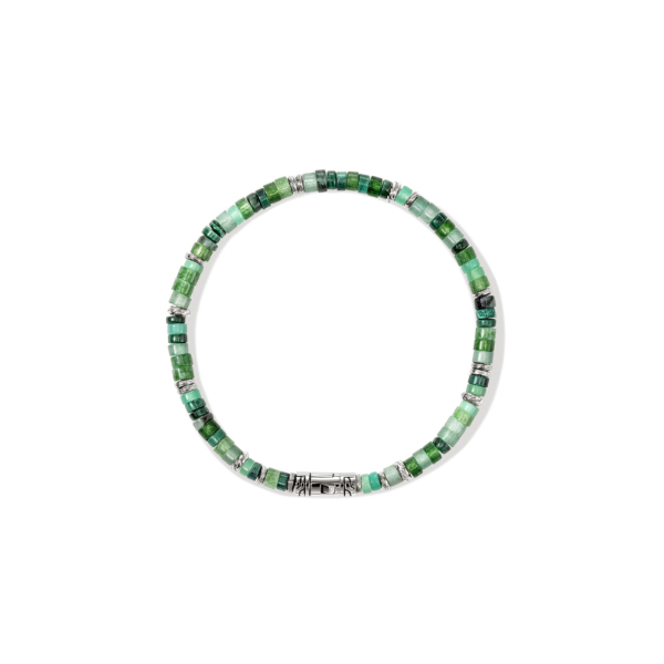 Heishi Sterling Silver Hardstones and Emeralds Beaded Bracelet by John Hardy Image 3 Kiefer Jewelers Lutz, FL