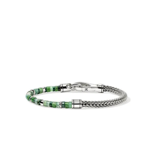 Heishi Sterling Silver Harstones and Emeralds Bracelet with Hook Clasp by John Hardy Image 4 Kiefer Jewelers Lutz, FL