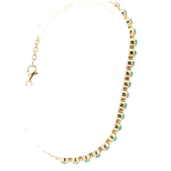 14KY Emerald and Diamond Halo Bracelet Image 3 Kiefer Jewelers Lutz, FL