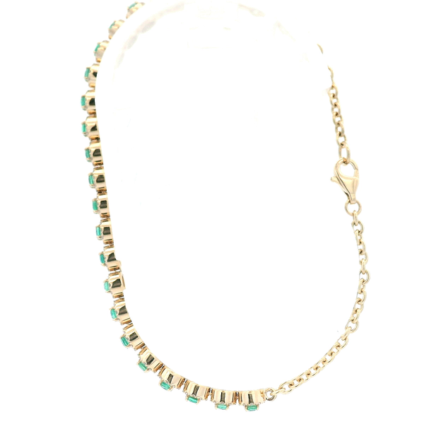 14KY Emerald and Diamond Halo Bracelet Image 4 Kiefer Jewelers Lutz, FL