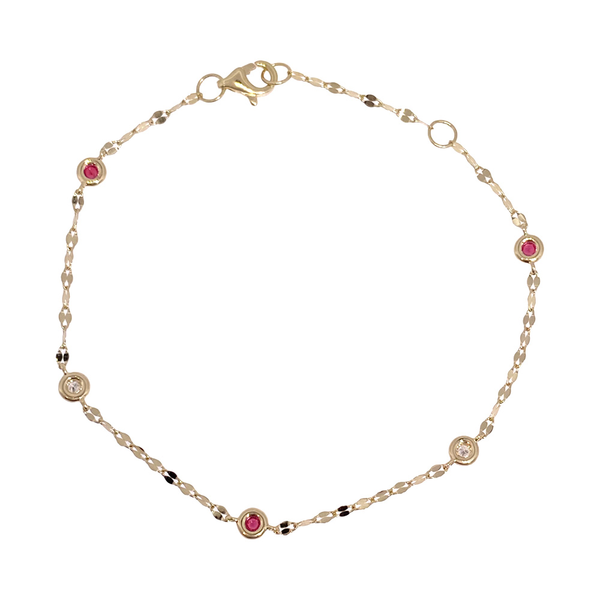 14KY Diamond and Ruby Diamonds by the Yard Bracelet by Shy Creation Kiefer Jewelers Lutz, FL