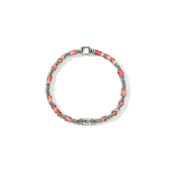 SS Heishi Rhodolite Garnet, Red Quartz, Rhodochrosite, and Pink Opal Gem Bracelet by John Hardy Image 4 Kiefer Jewelers Lutz, FL