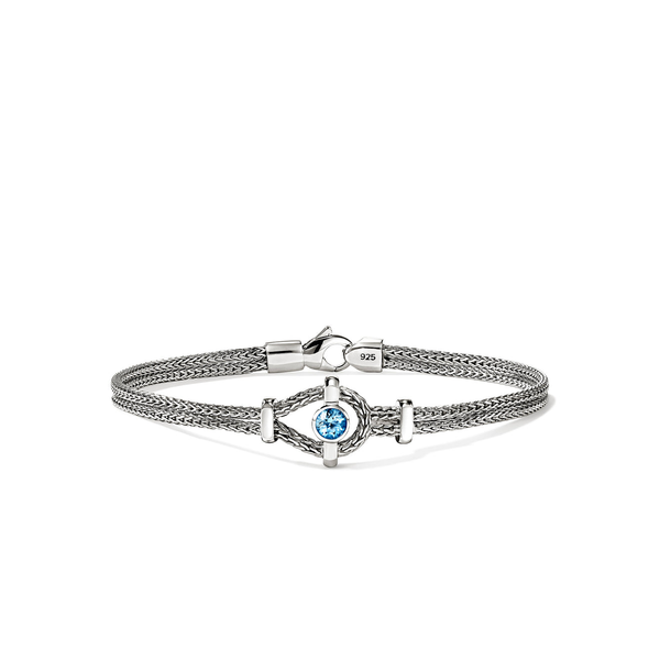 SS Icon Swiss Blue Topaz Double Row Bracelet by John Hardy Kiefer Jewelers Lutz, FL