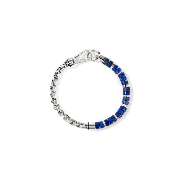 SS 6MM Heishi Lapis Chain Bracelet by John Hardy Image 4 Kiefer Jewelers Lutz, FL