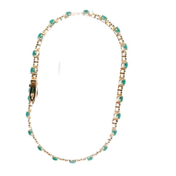 14KY Emerald and Diamond Tennis Bracelet Image 4 Kiefer Jewelers Lutz, FL