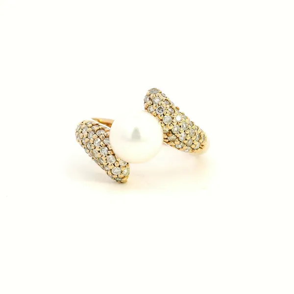 14KY Pearl and Diamond Bypass Fashion Ring Kiefer Jewelers Lutz, FL