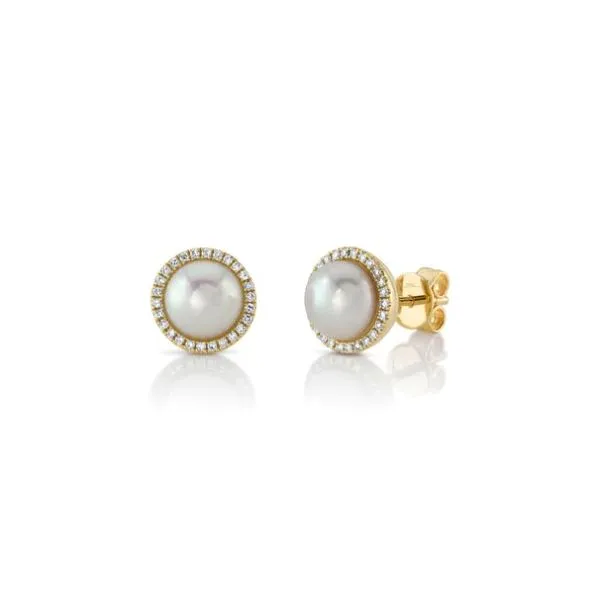 14K Diamond and Cultured Pearl Stud Earring by Shy Creation Kiefer Jewelers Lutz, FL