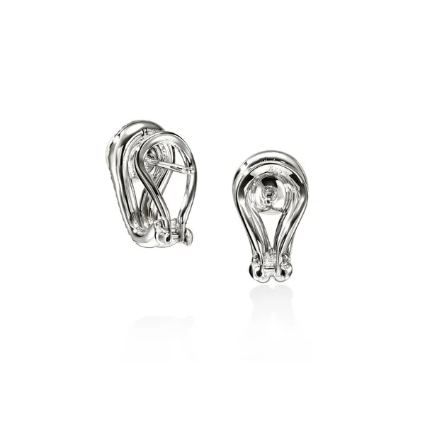 John Hardy Surf Silver Pearl and Pave Diamond Earrings Image 3 Kiefer Jewelers Lutz, FL
