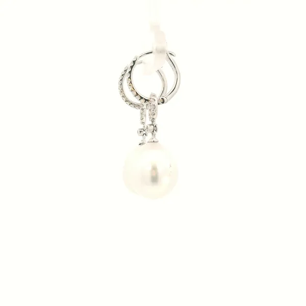 18KW Southsea Pearl and Diamond Convertible Hoop Earrings Image 4 Kiefer Jewelers Lutz, FL