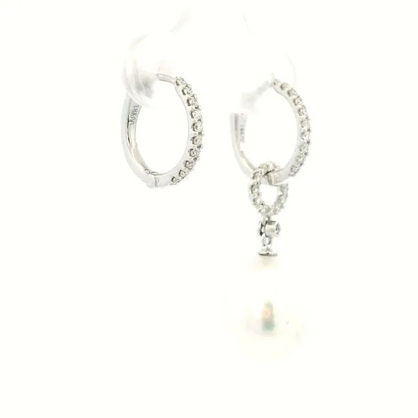 18KW Southsea Pearl and Diamond Convertible Hoop Earrings Image 5 Kiefer Jewelers Lutz, FL