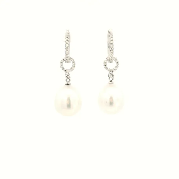 18KW Southsea Pearl and Diamond Convertible Hoop Earrings Kiefer Jewelers Lutz, FL