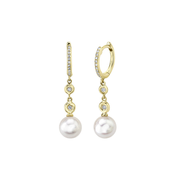 14KY 0.11CTW Diamond and Cultured Pearl Drop Earrings by Shy Creation Kiefer Jewelers Lutz, FL