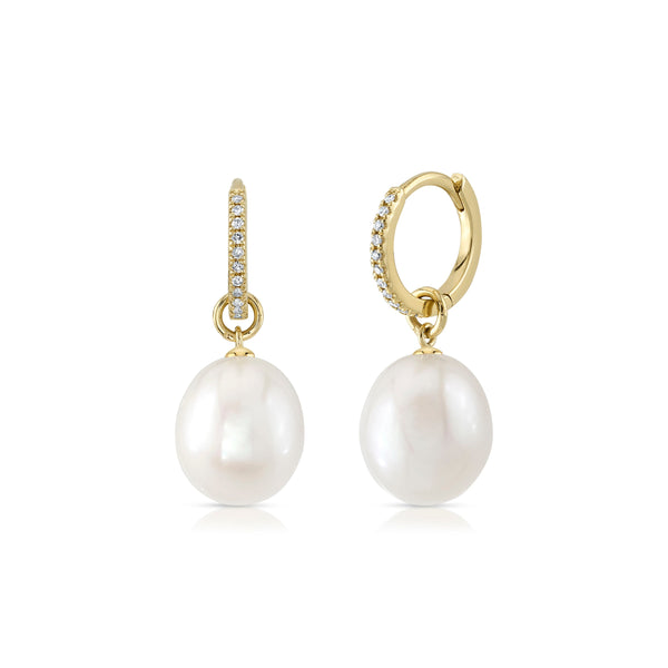 14KY Diamond and Pearl Drop Earrings by Shy Creation Kiefer Jewelers Lutz, FL
