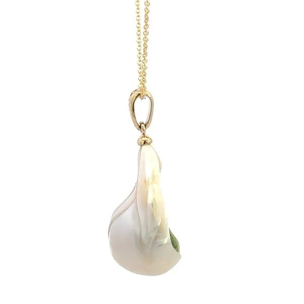 14K Rainbow Druzy & Pearl Flower Necklace Image 4 Kiefer Jewelers Lutz, FL