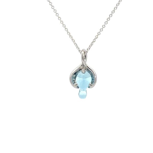 14K Swiss Blue Topaz Drip Pendant Necklace Image 2 Kiefer Jewelers Lutz, FL