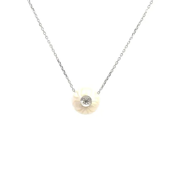 14K Diamond & White Blossom Pearl Necklace Kiefer Jewelers Lutz, FL